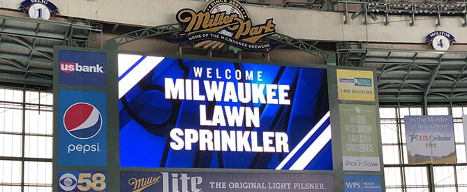 Milwaukee Lawn Sprinkler at Miller Park